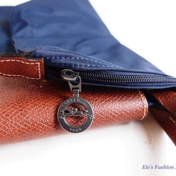 ❤️ NWT LONGCHAMP Le Pliage Type M Medium Short Handle Tote NAVY Blue Authentic - Picture 9 of 15